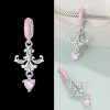 Pendant Pink Heart Baroque Dangle