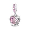 Pendant Pink Crystal Heart Rose