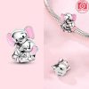 Pendant Mother & Baby Elephant