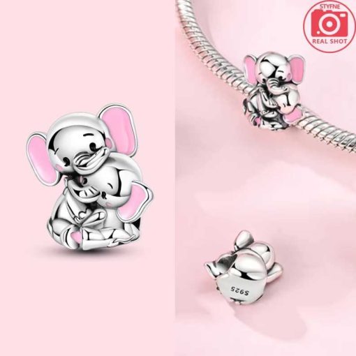 Pendant Mother & Baby Elephant