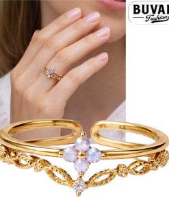 Gold ring: Opal Blossom Crown