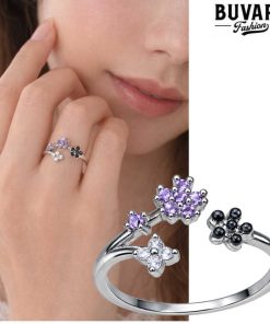 Silver ring Trinity Blossom