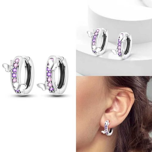 With pink stones and butterfly