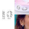 Earring silver crystal