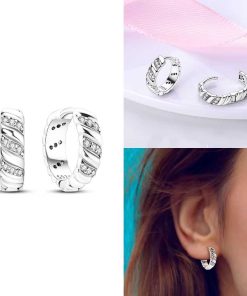 Earring silver crystal