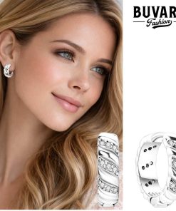 Earring silver crystal