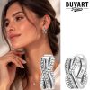 Earring Silver Twisted Crystal