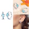 Earring Blue Turtle Hoop