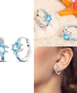Earring Blue Turtle Hoop