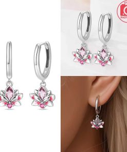 Earring Pink Lotus Flower