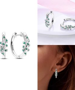 Earring Green Crystal Crossover