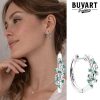 Earring Green Crystal Crossover