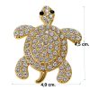 Golden Turtle Brooch with Crystals