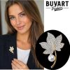 Gold Leaf Brooch with Pearl