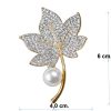 Gold Leaf Brooch with Pearl