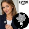 Silver Leaf Brooch with Pearl