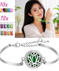 Emerald Lotus Serenity Aromatherapy Bracelet