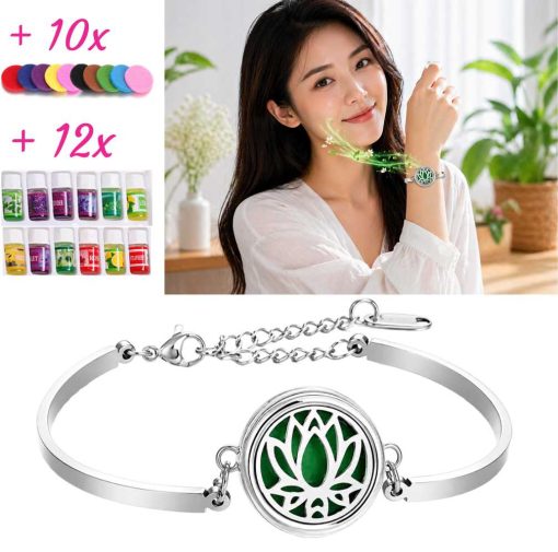 Emerald Lotus Serenity Aromatherapy Bracelet
