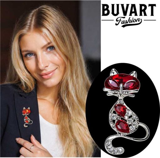 Red Cat Brooch