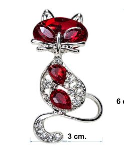Red Cat Brooch