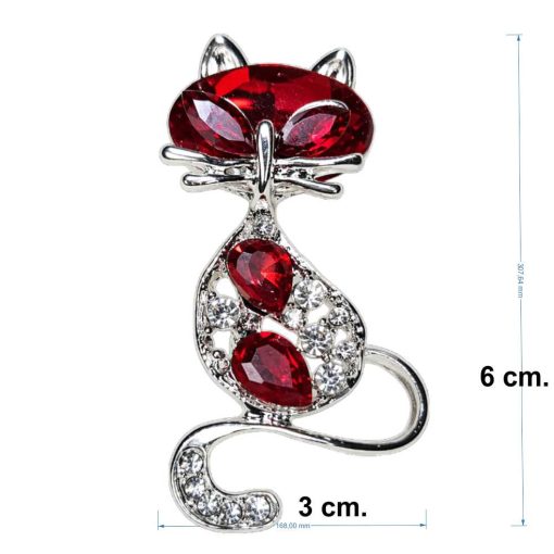 Red Cat Brooch