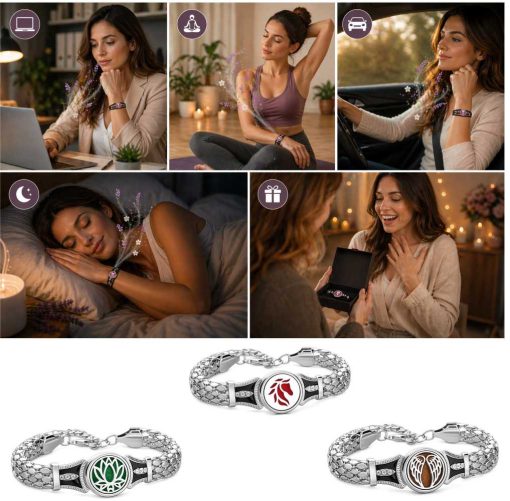 Emerald Lotus Aromatherapy Bracelet