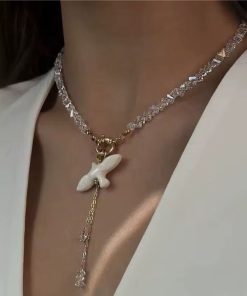 crystal glass necklace