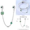 S925 clover safety chain