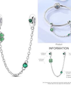 S925 clover safety chain