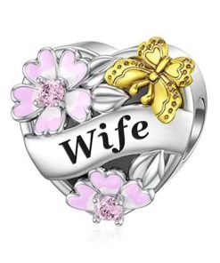 wife charm, S925 silver charm, wife jewelry gift