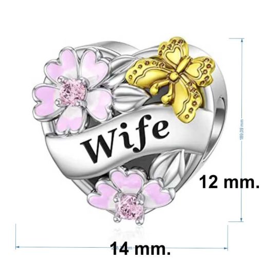 wife charm, S925 silver charm,
