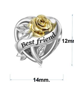 rose charm silver