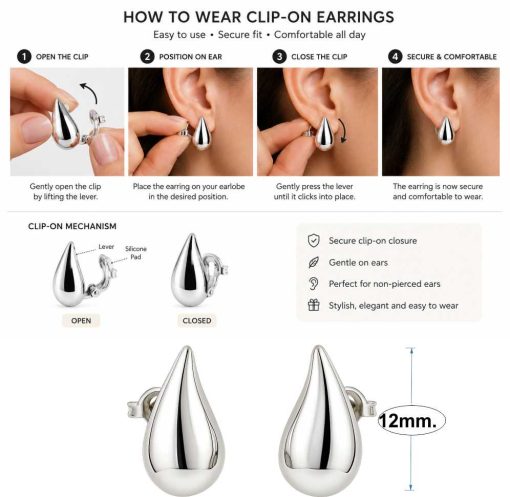 silver teardrop earrings
