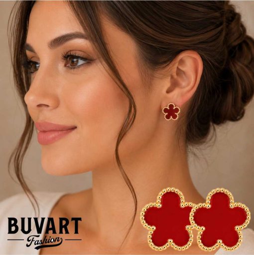 five petal flower earrings
