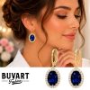 oval crystal earrings