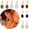 oval crystal earrings