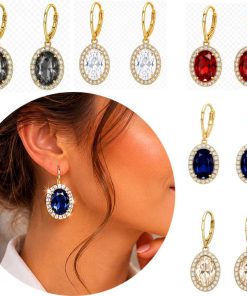 oval crystal earrings
