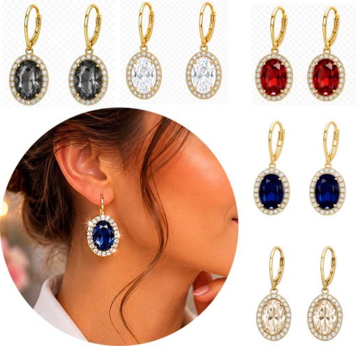 oval crystal earrings