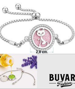 Silver Cat Aroma Bracelet