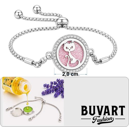 Silver Cat Aroma Bracelet