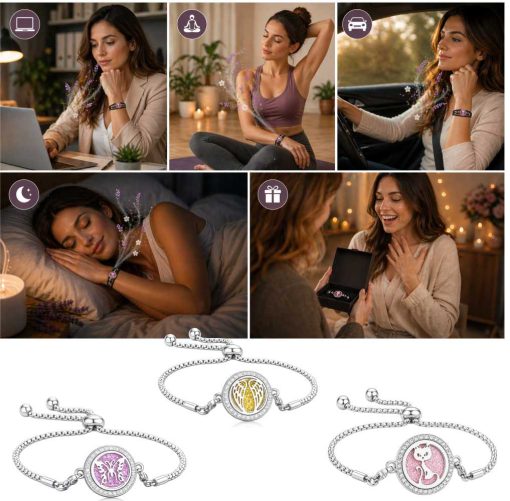 Silver Cat Aroma Bracelet