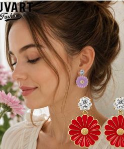 crystal daisy earrings