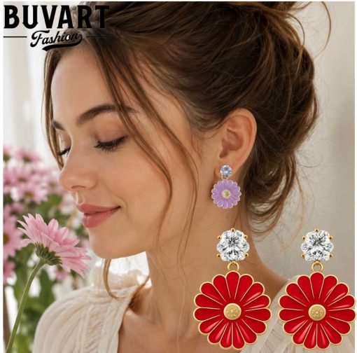 crystal daisy earrings