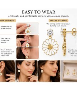 crystal daisy earrings