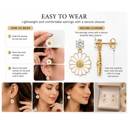 crystal daisy earrings