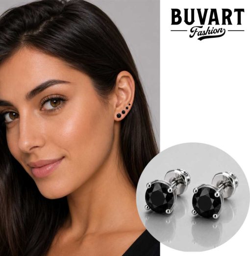 black cubic zirconia earrings