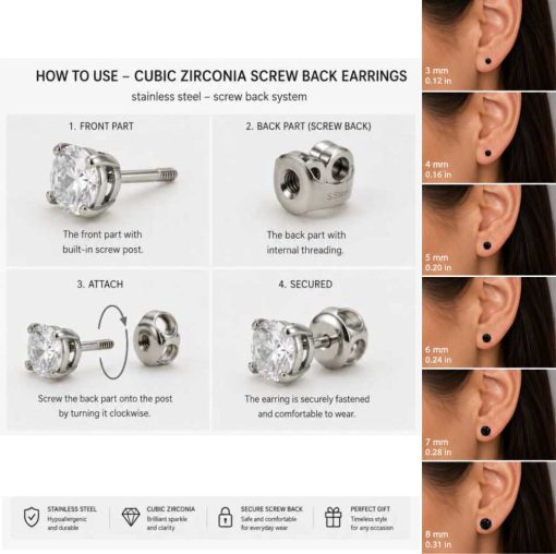 black cubic zirconia earrings
