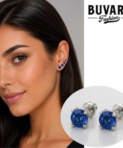 blue cubic zirconia earrings