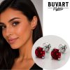 red cubic zirconia earrings