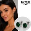 green cubic zirconia earrings